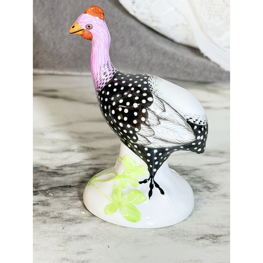 Herend Guinea Fowl Bird Porcelain Figurine Hungary Hand Painted (A3156) - Picture 3 of 8